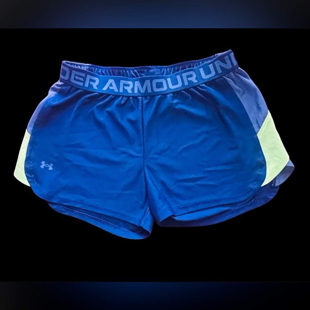 Under Armour Women's Blue and Yellow Athletic Shorts